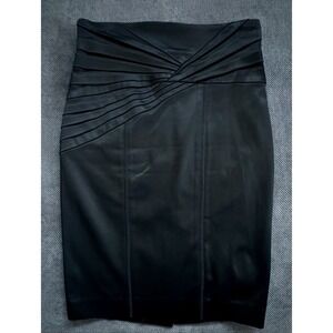 Y2K BEBE Satin Black Skirt made in USA Size 2 Back Slit